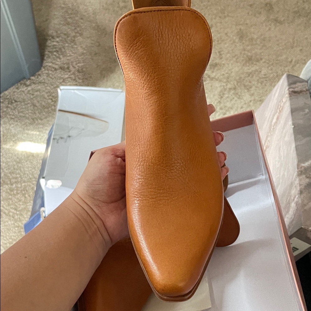 Franco Sarto Tan Leather Mules
